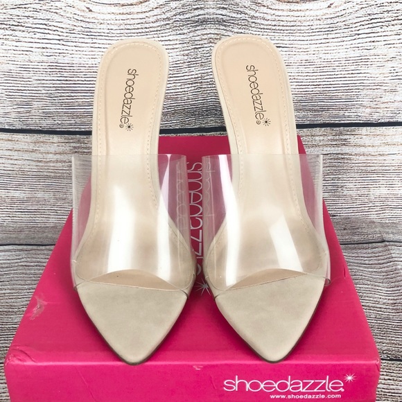 ShoeDazzle | Clear Slip On Heels - Picture 2 of 6